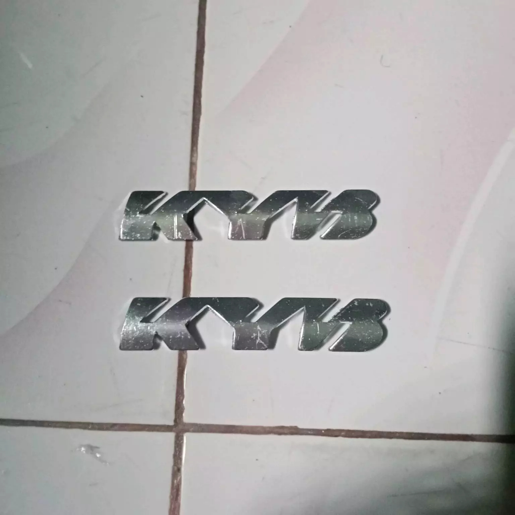 stiker emblem logo 1set KYB Zeto 3mili almunium asli stiker shock depan kyb emblem shock depan kyb