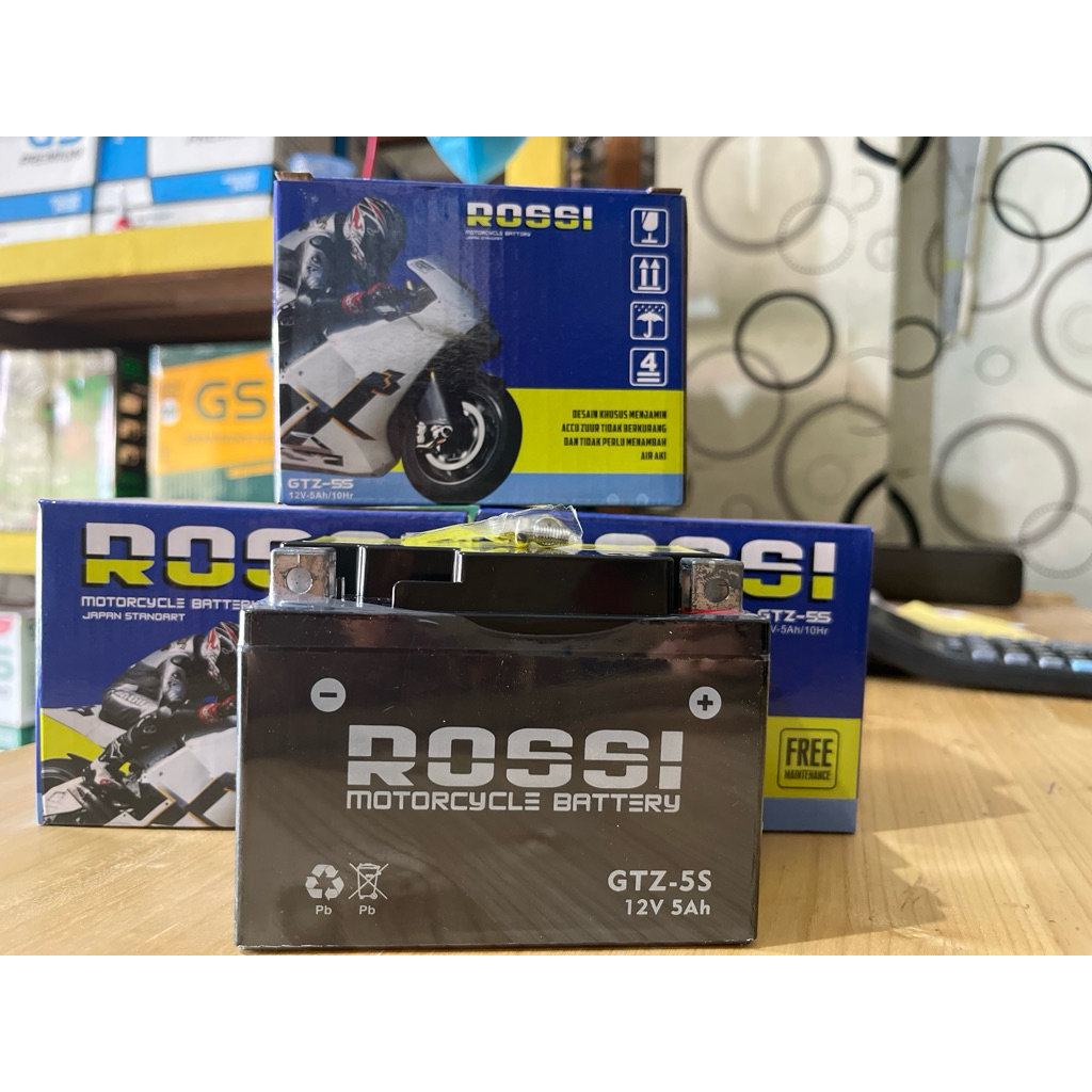 AKI MOTOR ROSSI GTZ5S ORIGiINAL 12V 5AH untuk Mio Beat Karisma dan Supra