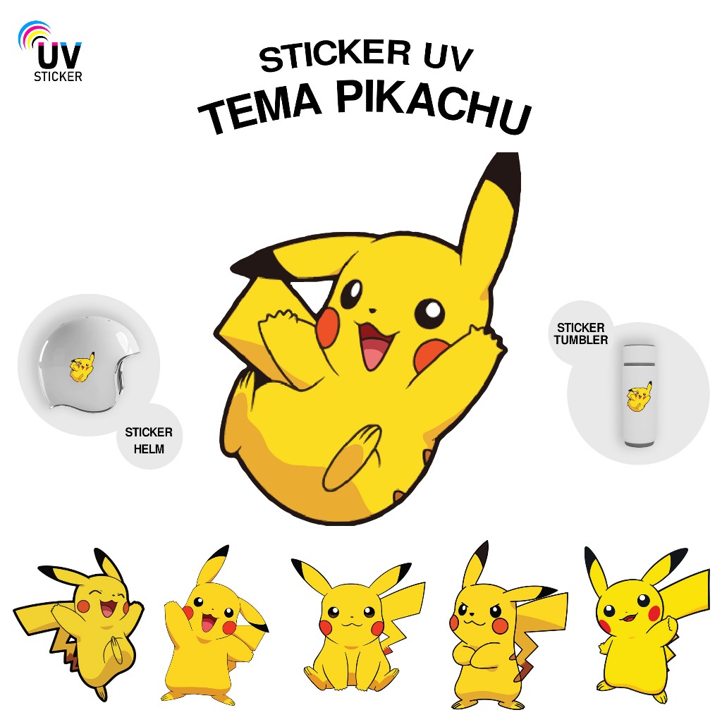 

STIKER UV - TEMA PIKACHU | STICKER UV, STICKER MOTOR, STICKER MOBIL, STICKER HELM, STICKER TUMBLER, STICKER 3D, STICKER UV DTF BY UVSticker