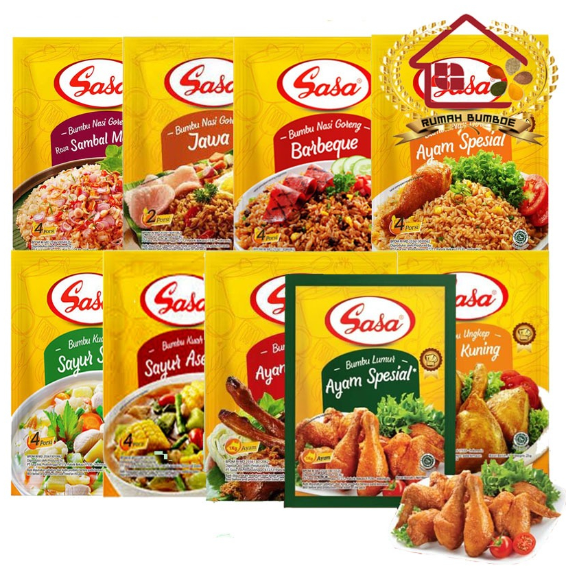 

(1 sachet) SASA BUMBU INSTANT Aneka Rasa Sasa Bumbu Tradisional Penyedap Rasa Ayam Sasa Nasi Goreng
