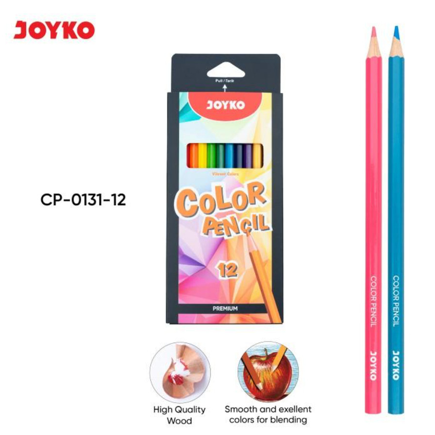 

PENSIL WARNA JOYKO PREMIUM CP-0131-12 / Color Pencil JOYKO 12 WARNA PANJANG PREMIUM CP-0131-12