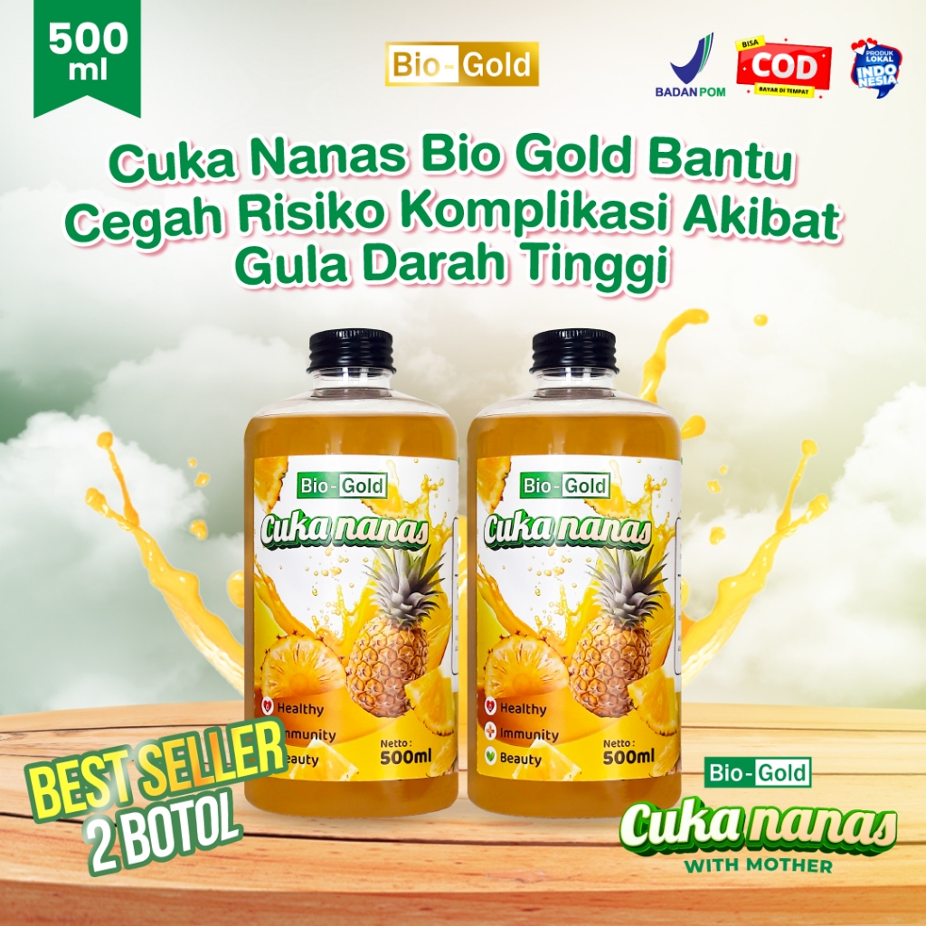 

Cuka Nanas BIO GOLD Fermentasi Alami 500ml - Herbal Tradisional dari Buah Nanas untuk Bantu Diabetes, Atasi Kolesterol, Hipertensi, Detox Tubuh, dan Jaga Daya Tahan