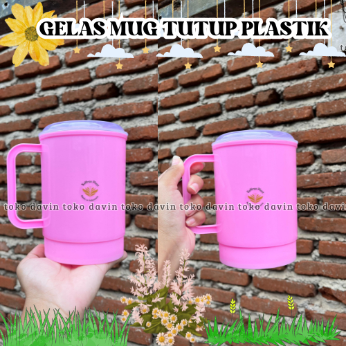 ( 6 PCS ) MUG TUTUP PLASTIK SAFFRON | GELAS TUTUP | CANGKIR TUTUP | GELAS PLASTIK | CANGKIR PLASTIK 