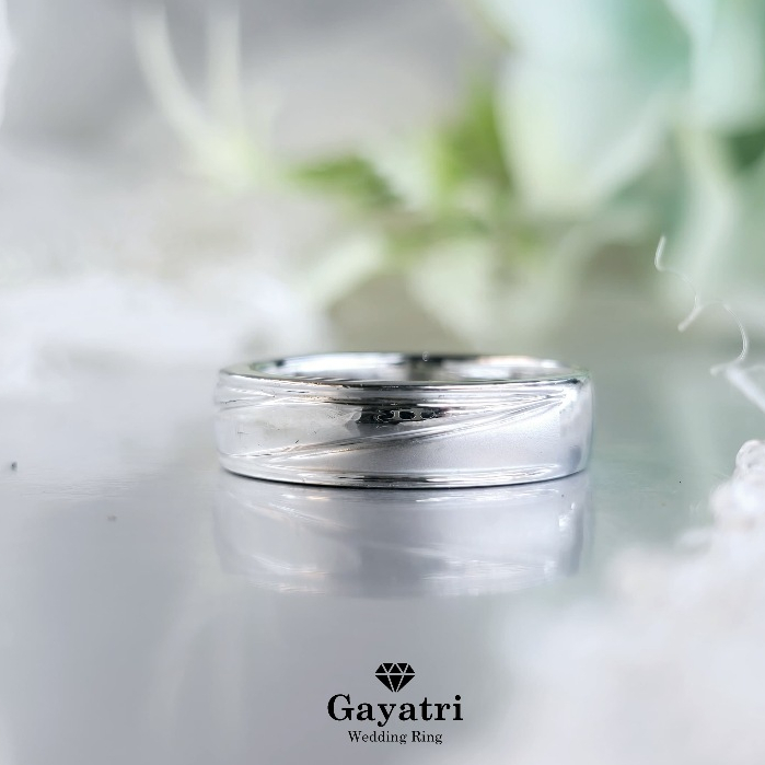 Cincin pernikahan cincin tunangan pria Silver 925 | Palladium | Emas Custom - Gayatri wedding ring