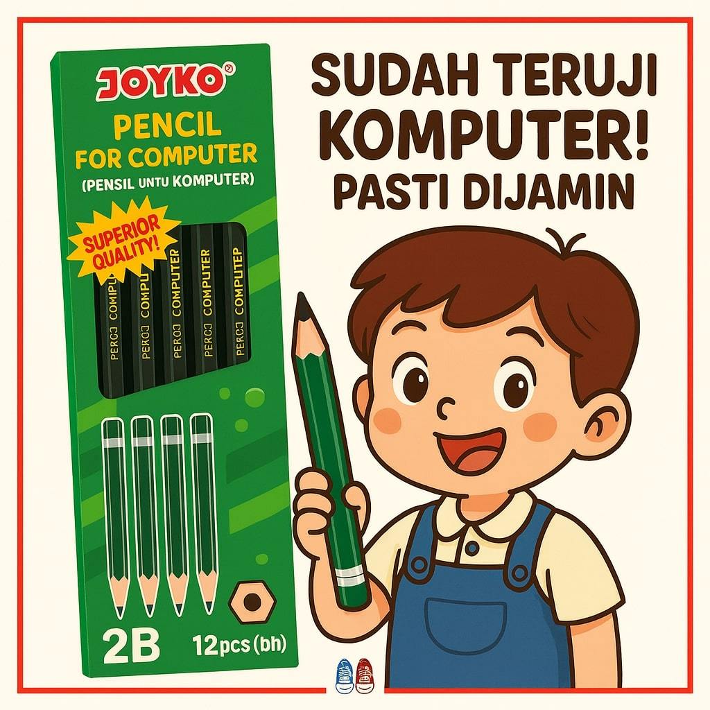 

Pensil Joyko P‑88 2B Original – 12 Pcs, Untuk Ujian & Komputer-Original Joyko P‑88 Pensil Kayu 2B – Box 12 Pieces, Tahan & Halus Tulisnya