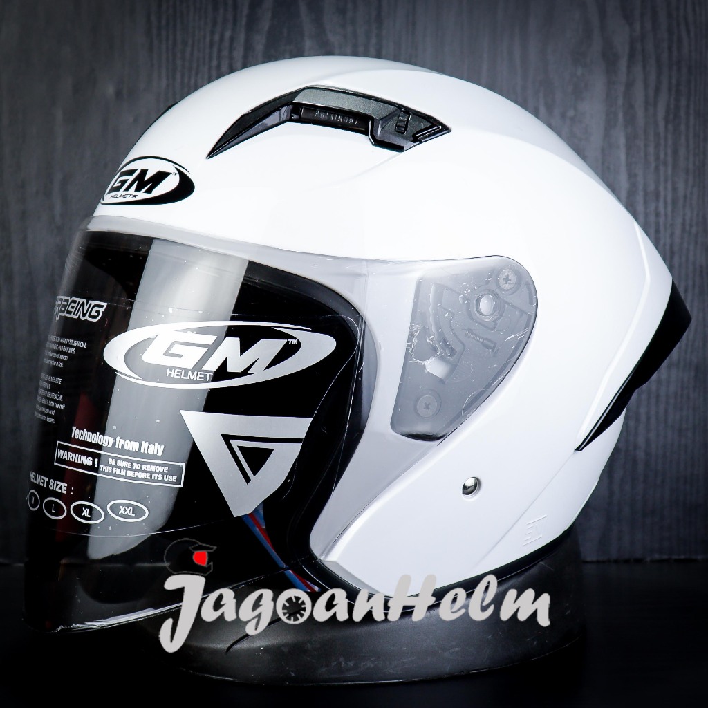 GM HELM G2 SOLID | WHITE GLOSSY | G-2 SINGLE VISOR