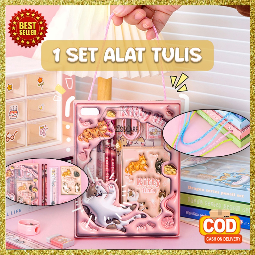 

Alat Tulis Set Lengkap 6 in 1 Pensil Penghapus Motif Karakter Lucu Kado Perlengkapan Anak Sekolah