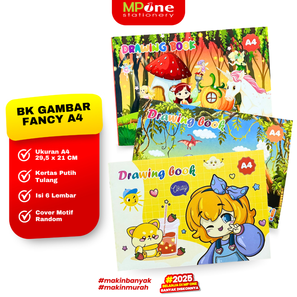 

Buku Gambar Fancy A4 Motif Random / Buku Menggambar Anak Fancy