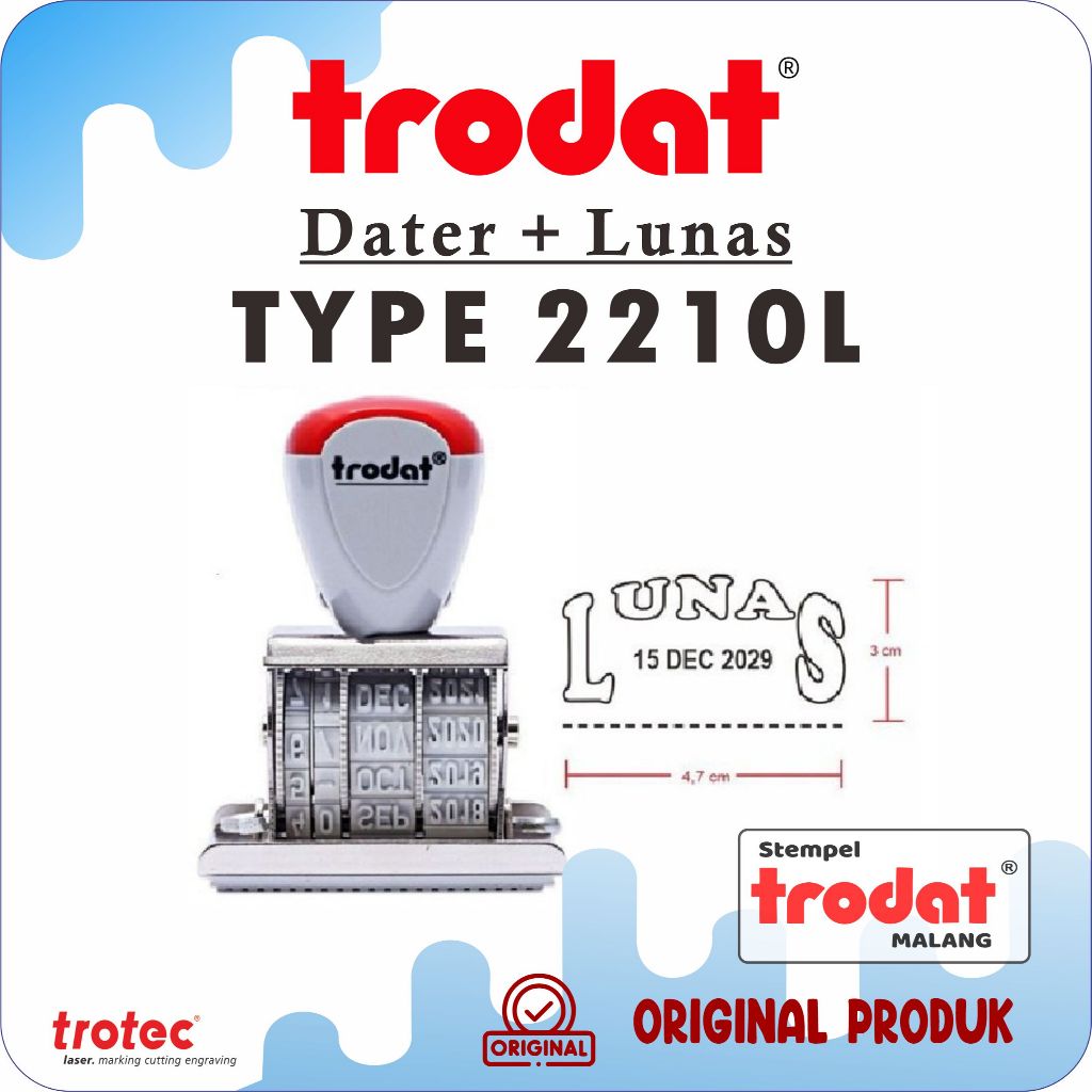 

Stempel Trodat 2210L ( Tanggal + Teks model klasik konvensional )