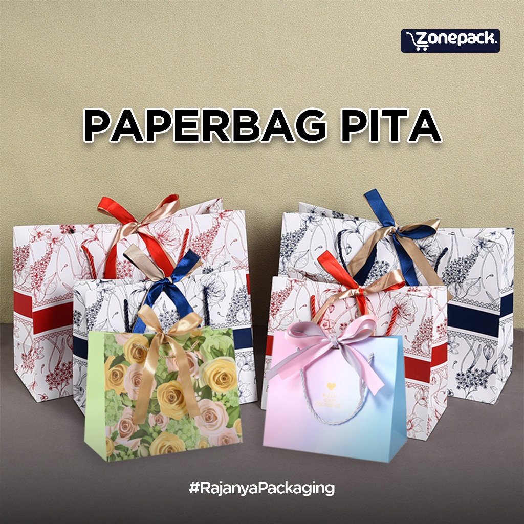 

Paperbag Pita Premium | Paperbag Motif Barik Bunga-bunga | Tas Kado Ulang Tahun Wedding Gift | Kantong Hampers Tas Souvenir Hadiah Mewah