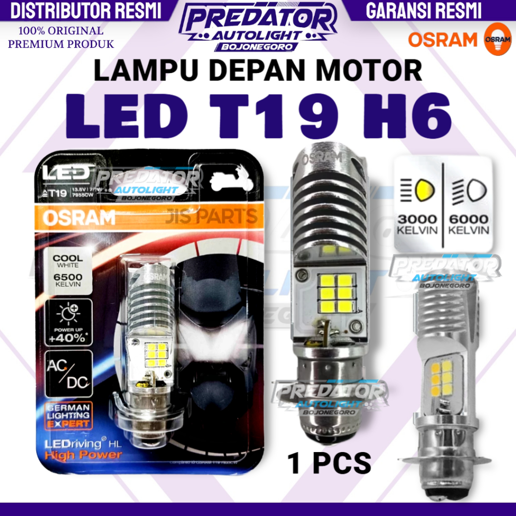 OSRAM H6 T19 LAMPU LED DEPAN MOTOR UNIVERSAL NEW GEN PUTIH 7935CW