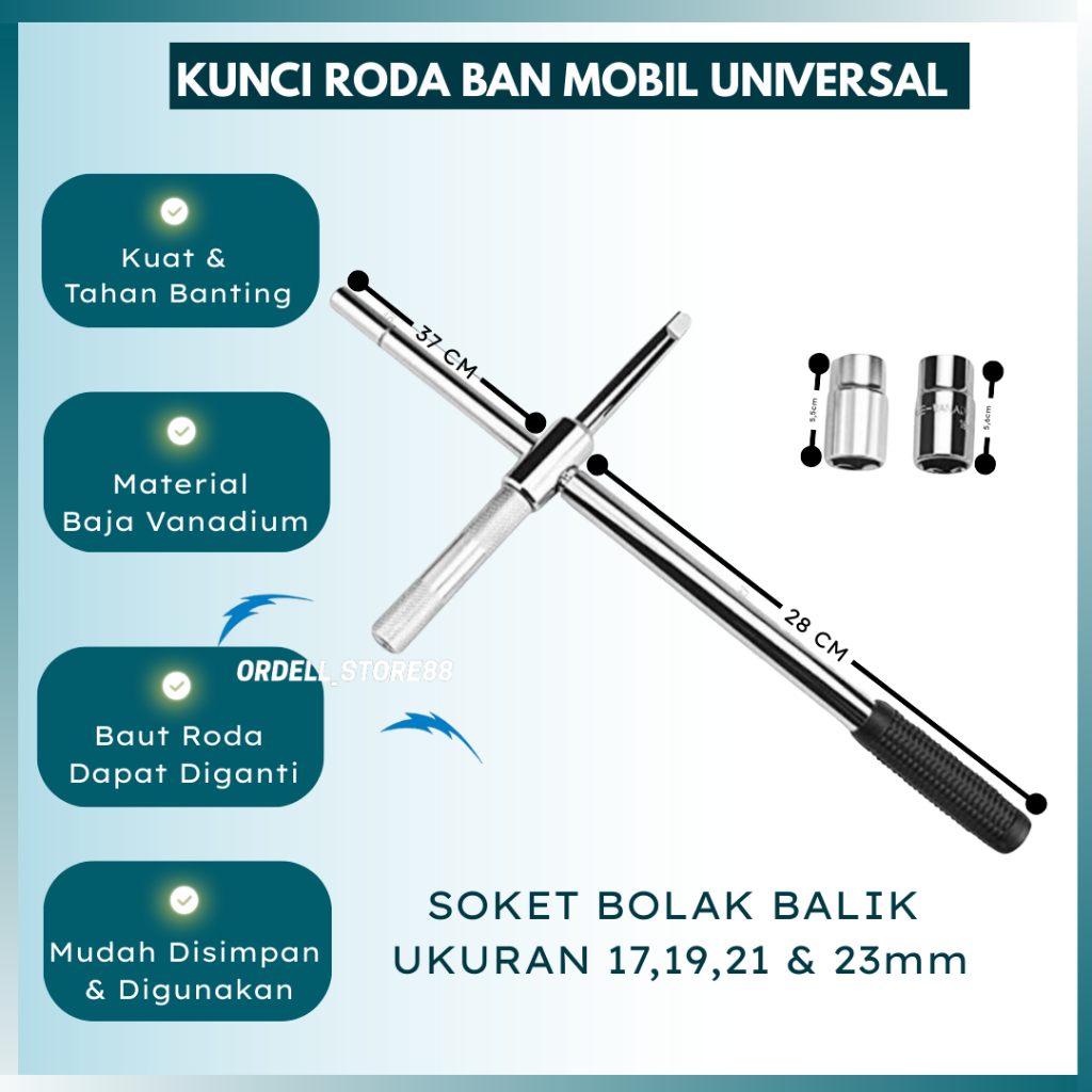 Kunci Roda Palang Ban Mobil - Kunci L Ban Mobil Telescopic