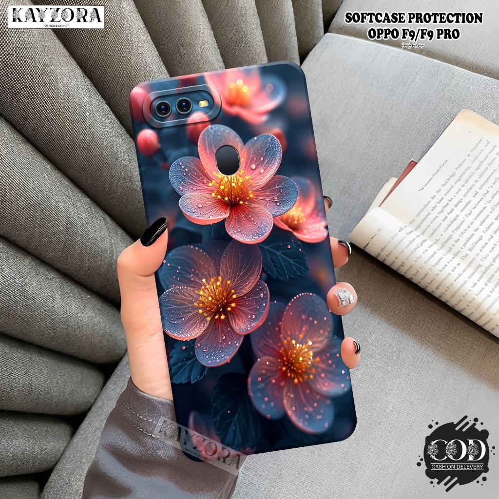 Softcase Hp OPPO F9/F9 PRO Terbaru - KAYZORA - Fashion Case Bunga - Casing OPPO F9 /F9 PRO - Silikon