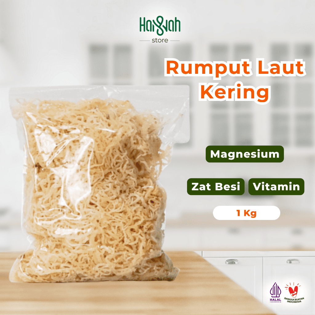 

Rumput Laut Putih Kering 1 Kg Spinosum Kenyal Asli