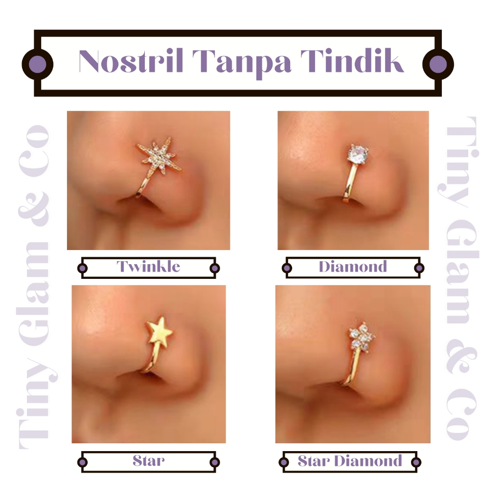 (Nostril) Anting Hidung Tanpa Tindik Titanium - Tiny Glam & Co Anting Hidung