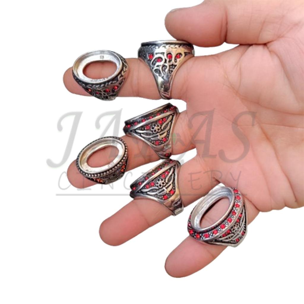 Ring Emban Cincin Batu Akik Titanium Super Elegan Pandan Jumbo