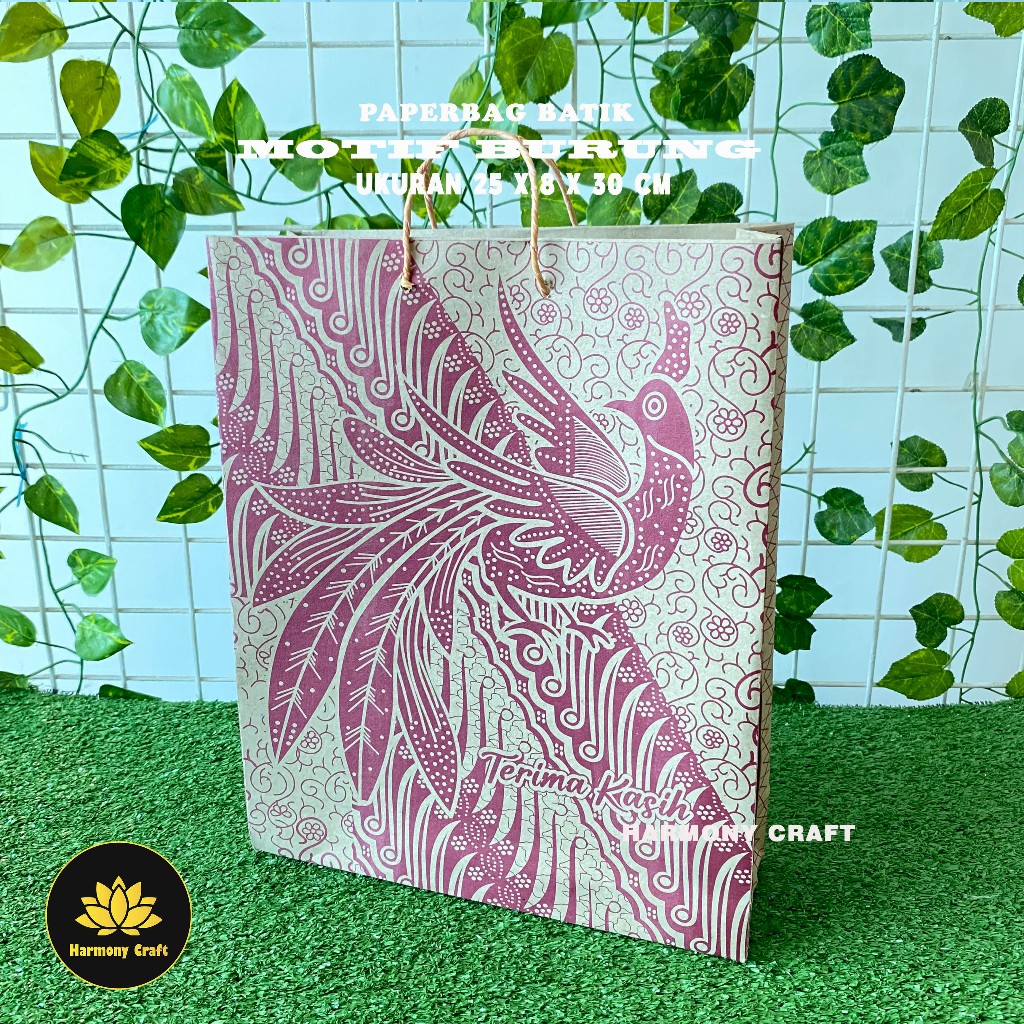 

Paper Bag Batik Gift Bags Souvenir Snack Birthday, Wedding, Arisan, Hajatan UK 25x8x30