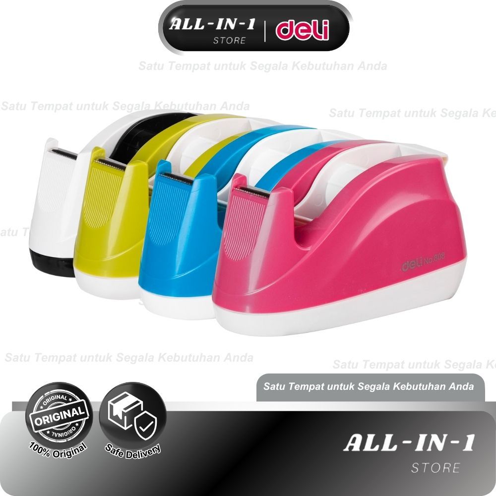 

Deli Dispenser Lakban Tape Dispenser bantalan tidak licin dan mudah digunakan satu tangan E808