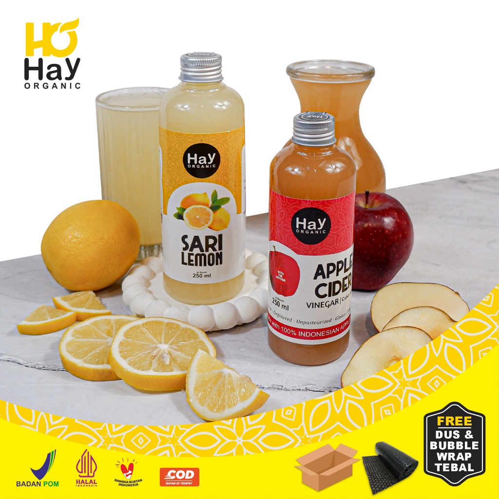 

Hay Organic - Paket Diet Hemat Sari Lemon 250ml + Cuka Apel 250ml