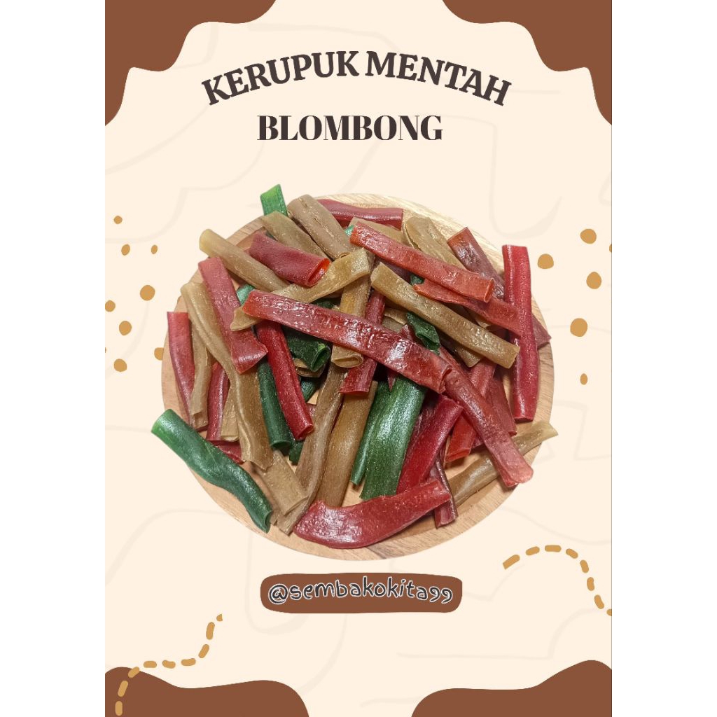 

Kerupuk Mentah Kerupuk Impala/Blombong Warna 250g, 500g, 1Kg