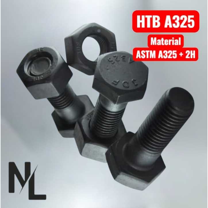 MUR BAUT HTB A325 ASTM 3/4 X 3" / HEX BOLT A325 + NUT 2H KUNCI 32