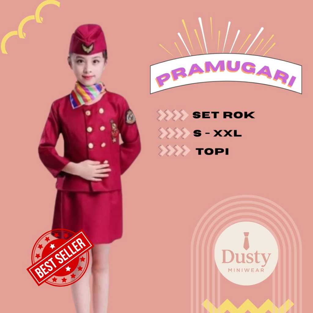 NUSANTARA SRAGAM - Baju Profesi Anak Pramugari seragam profesi anak pramugari keren PREMIUM