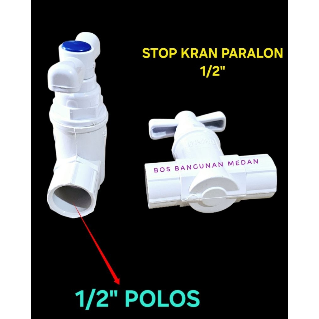 STOP KRAN AIR PVC ABS 1/2 INCH BALL VALVE PVC POLOS GATE VALVE PVC POLOS