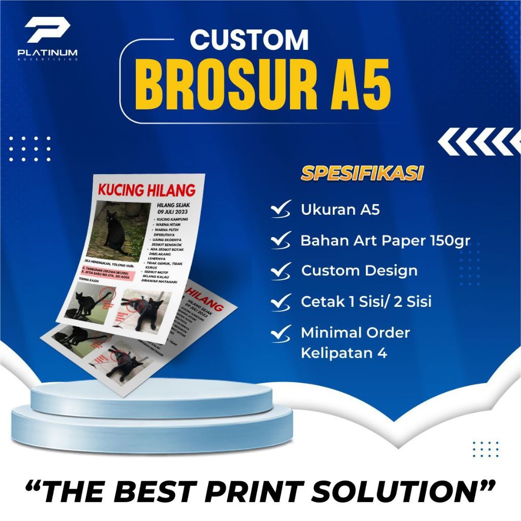 

CETAK BROSUR A5 | FREE DESIGN | BROSUR CUSTOM | Bahan Art Paper 120gr