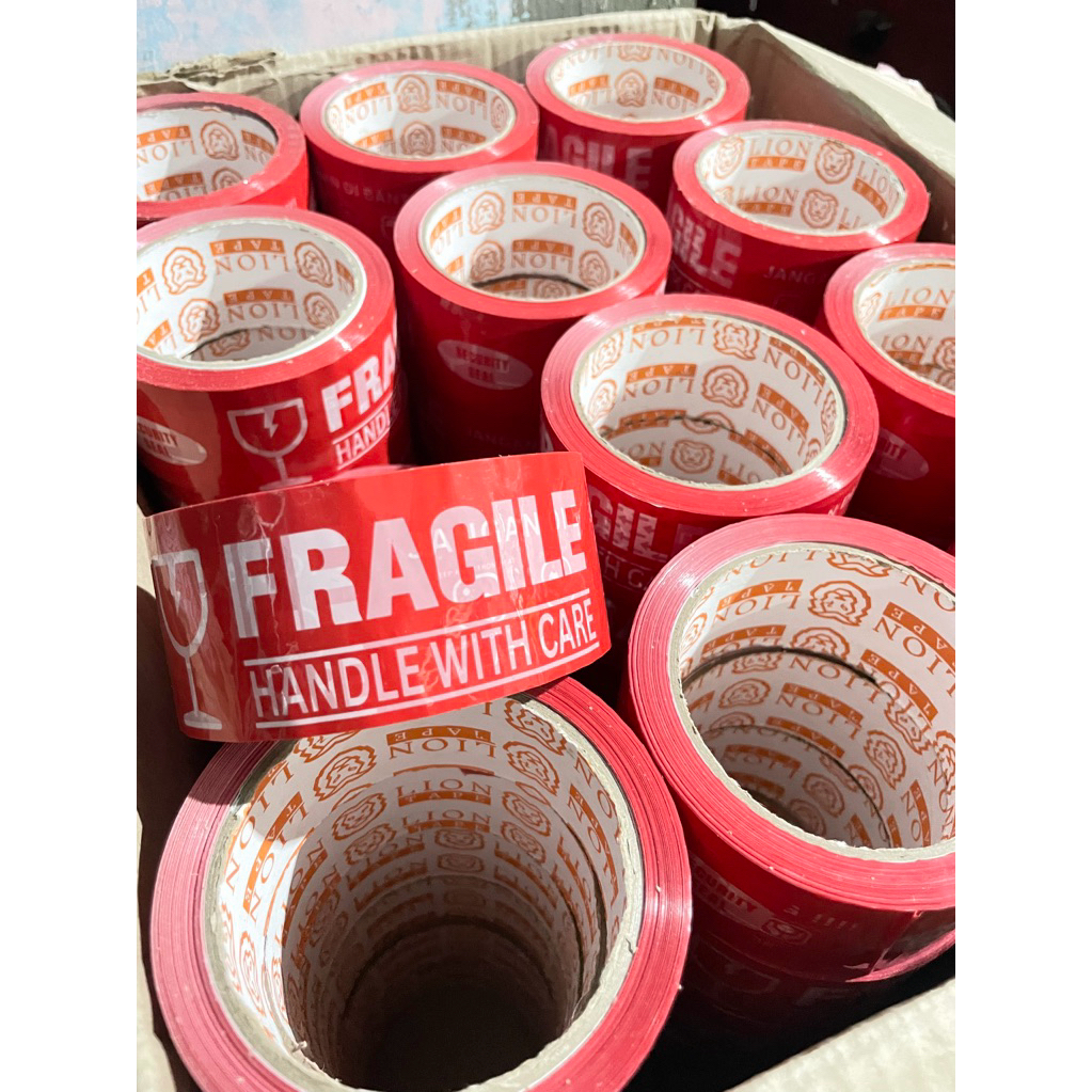 

Lakban FRAGILE 4in1 2 Inch 50 Yard 90 Yard 100 Yard 300 Yard 500 Yard Plakban Fragile 45MM 2” Inci