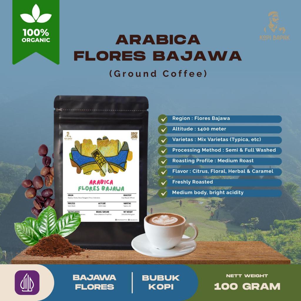 

Bubuk Kopi Arabica Premium 100g | Kopi Flores Bajawa | Kopi Bapak