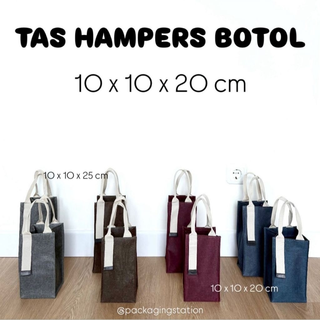 

TAS HAMPERS DENIM 10x10x20 / TAS SOUVENIR CANVAS / TAS BOTOL / TAS SOUVENIR ULANG TAHUN