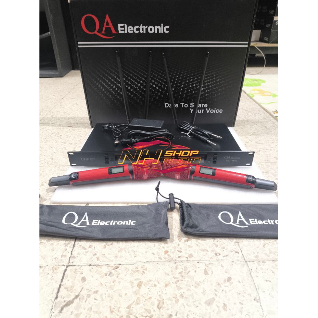 Mic Wireless QA Electronic RDW KD370PRO Warna Merah / KD 370 PRO UHF Original 2 Mic Genggam Garansi 