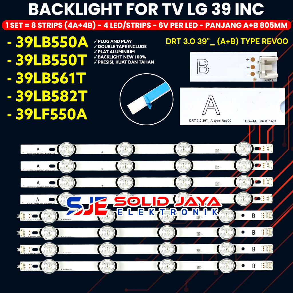 BACKLIGHT TV LG 39 INC 39LB550 39LF550 39LB561 39LB582 39LB559T 39LB550A 39LB561T 39LB582T 39LF550A