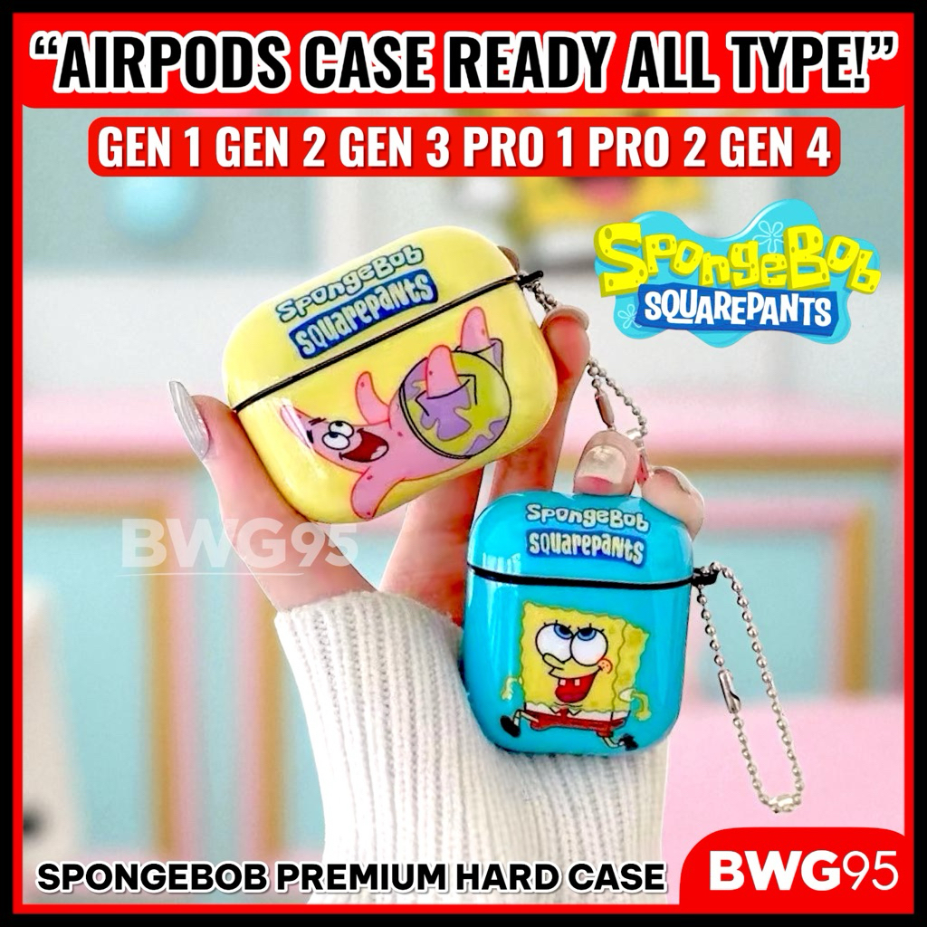Case Airpods gen 1 2 Pro spongebob/ Airpods Case untuk gen 1 2 Pro Casing airpods / Airpods Case / C