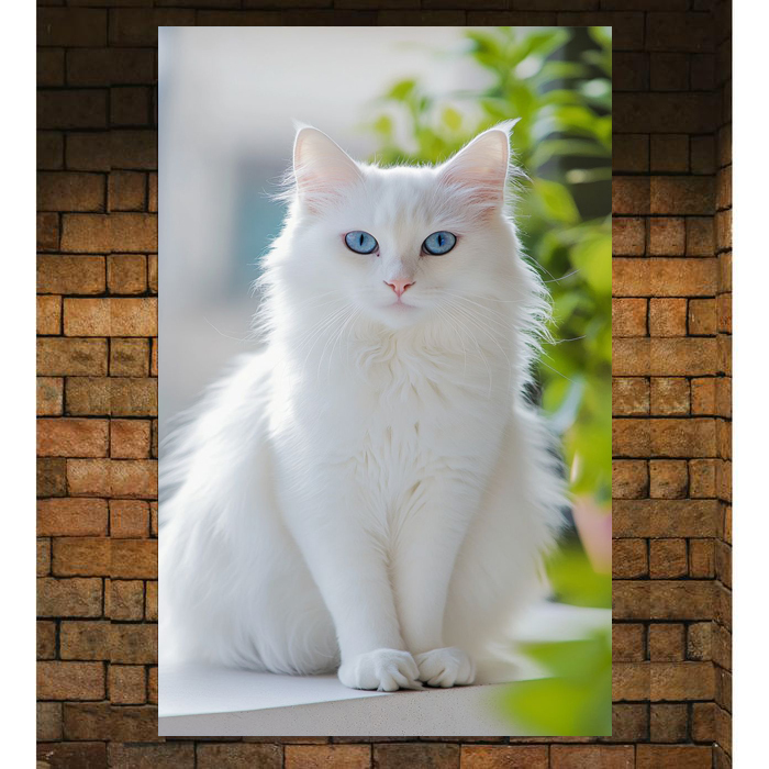Poster Kucing Anggora putih
