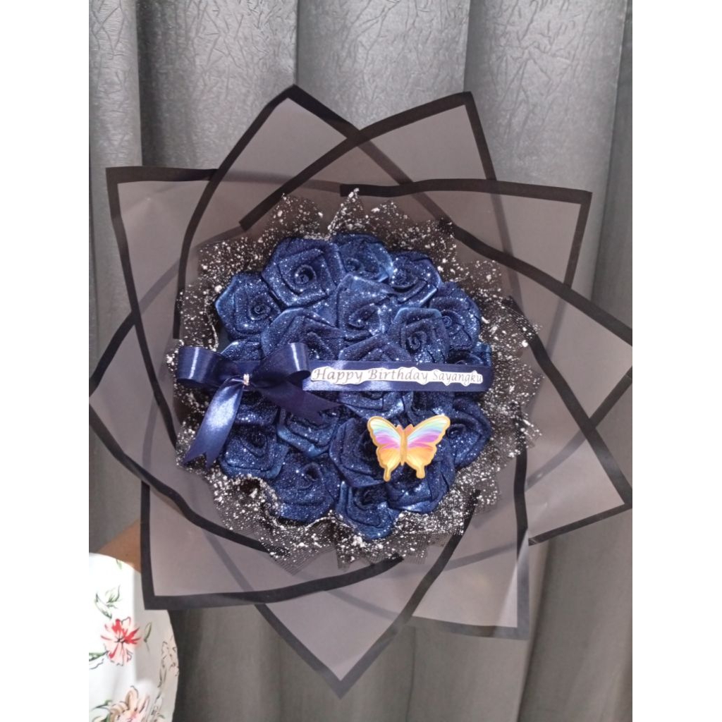 

buket pita satin /buket wisuda/buket murah isi 19 bunga