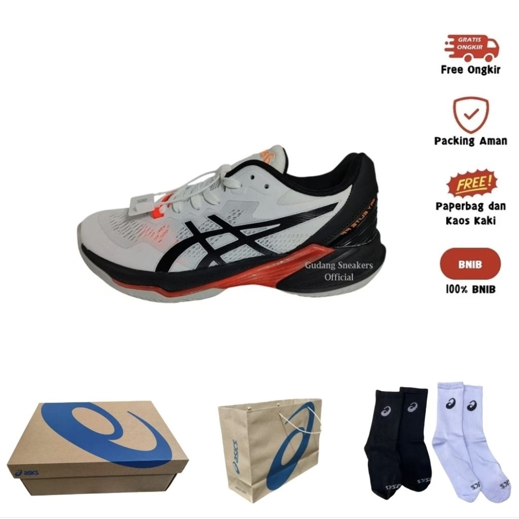 Sepatu Olahraga Voli Sky FF Elite White Red Original