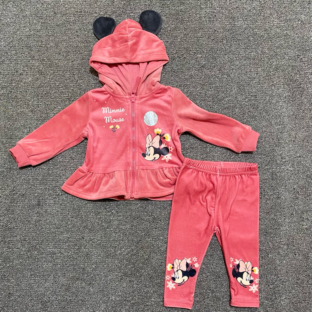 SET JAKET VELVET MINNIE HOODIE DISNEY GEORGE