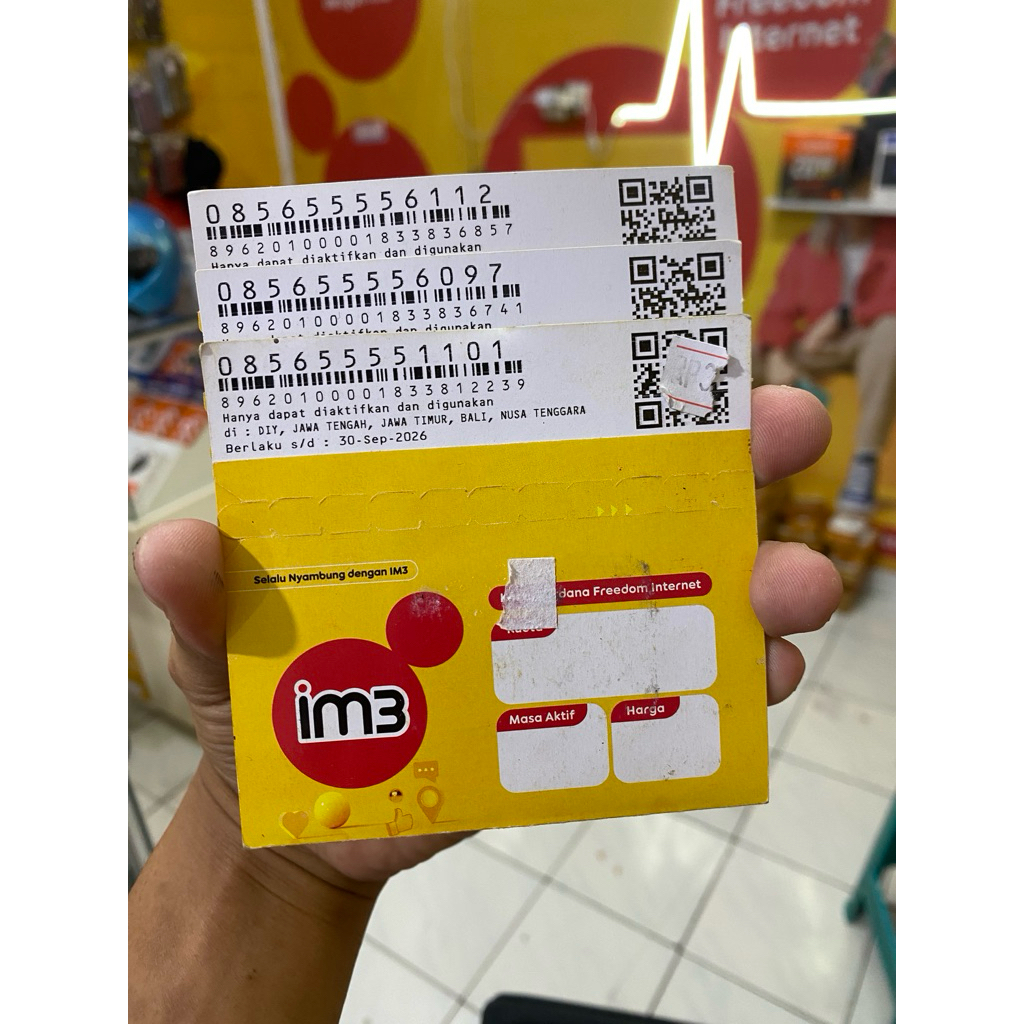 kartu indosat sudah injek tinggal registrasi