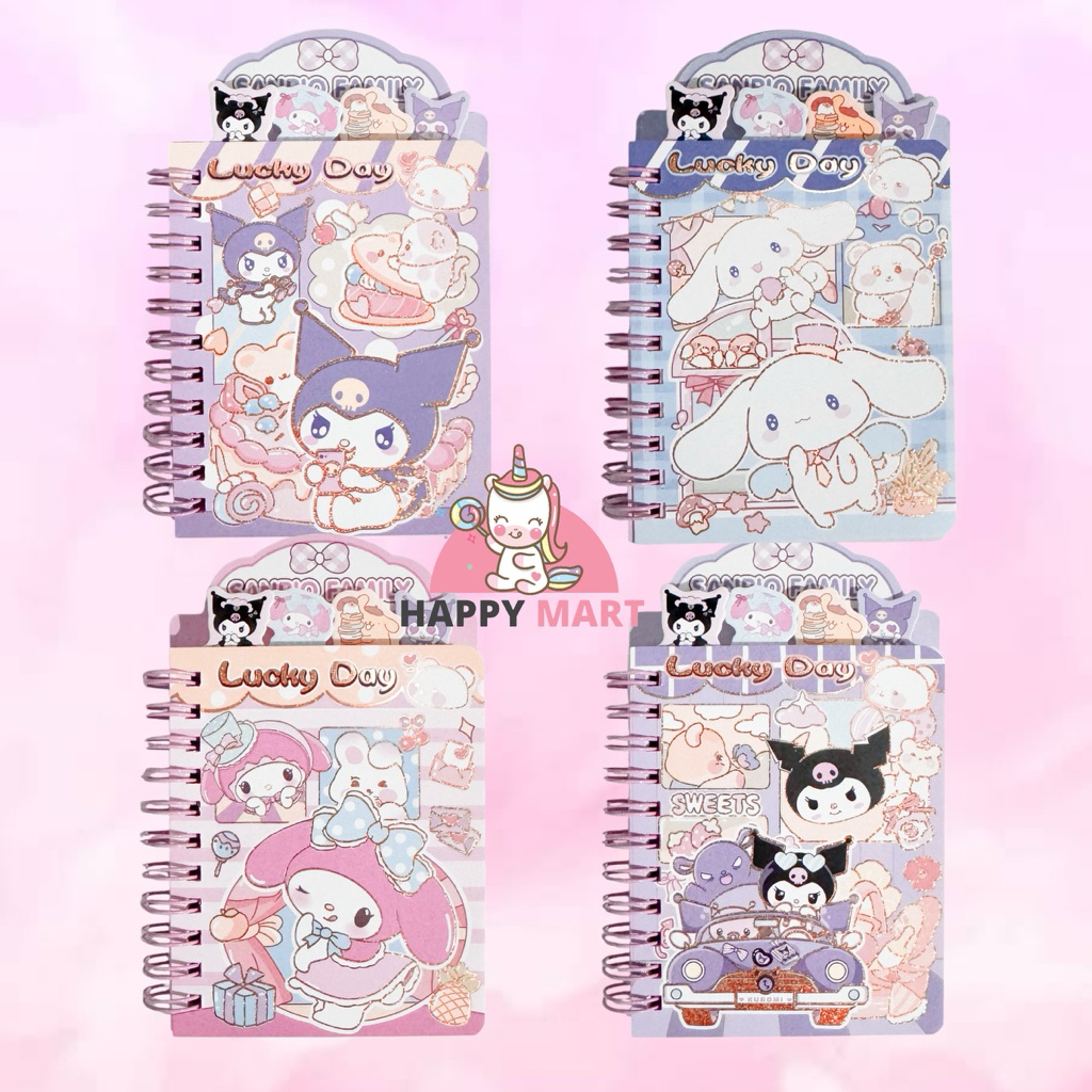 

Buku Catatan Spiral notes baby sanrio – Lucky Day Series kuromi / melody / cinnamoroll