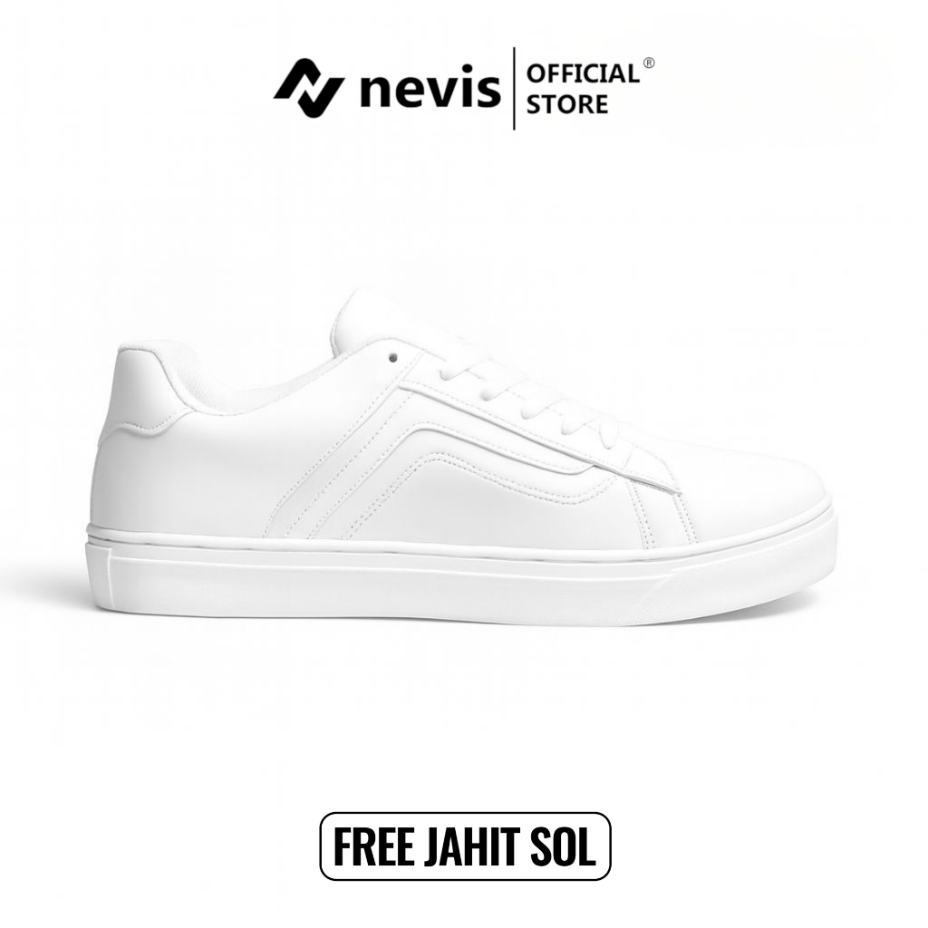 NEVIS Sepatu Sneakers Casual Pria Wanita Full White Orlando Original Sepatu Putih Polos