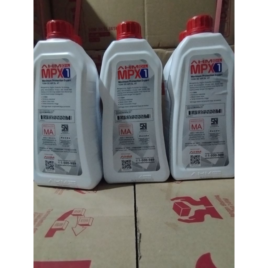 Oli AHM MPX1 MPX 1 1200 ml CB 150R CBR150R SONIC SAE 10W-30 SL JASO MA AHM OIL 1.2 Liter Oli Honda (