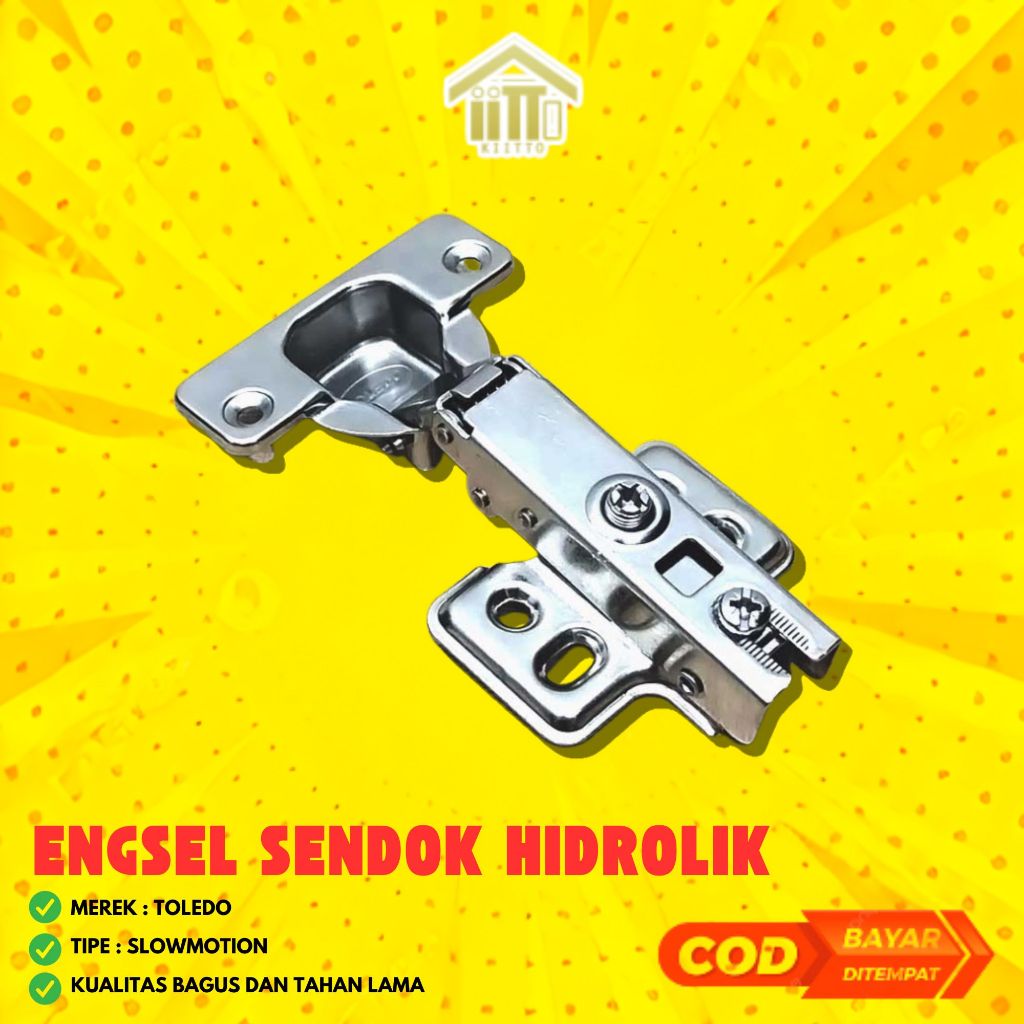 ENGSEL SENDOK HIDROLIK / ENGSEL SENDOK SLOW MOTION / ENGSEL PINTU LEMARI KABINET 90 DERAJAT SLOW MOT