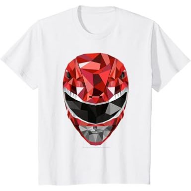 Kaos anak Power Rangers Red Ranger Geometric Helmet T-Shirt
