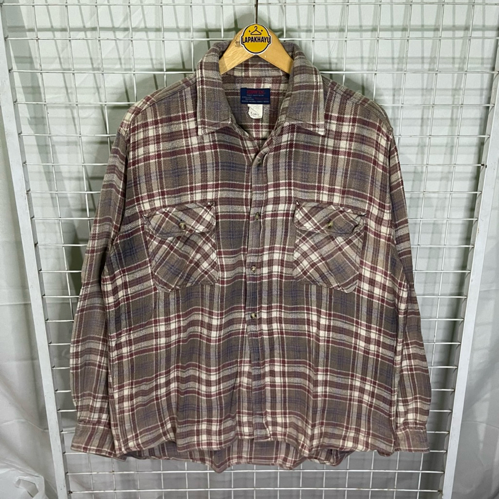Kemeja flannel Edwin second