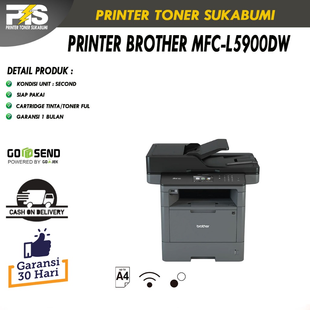 PRINTER LASER BROTHER L5900DW FOTOCOPY A4 F4