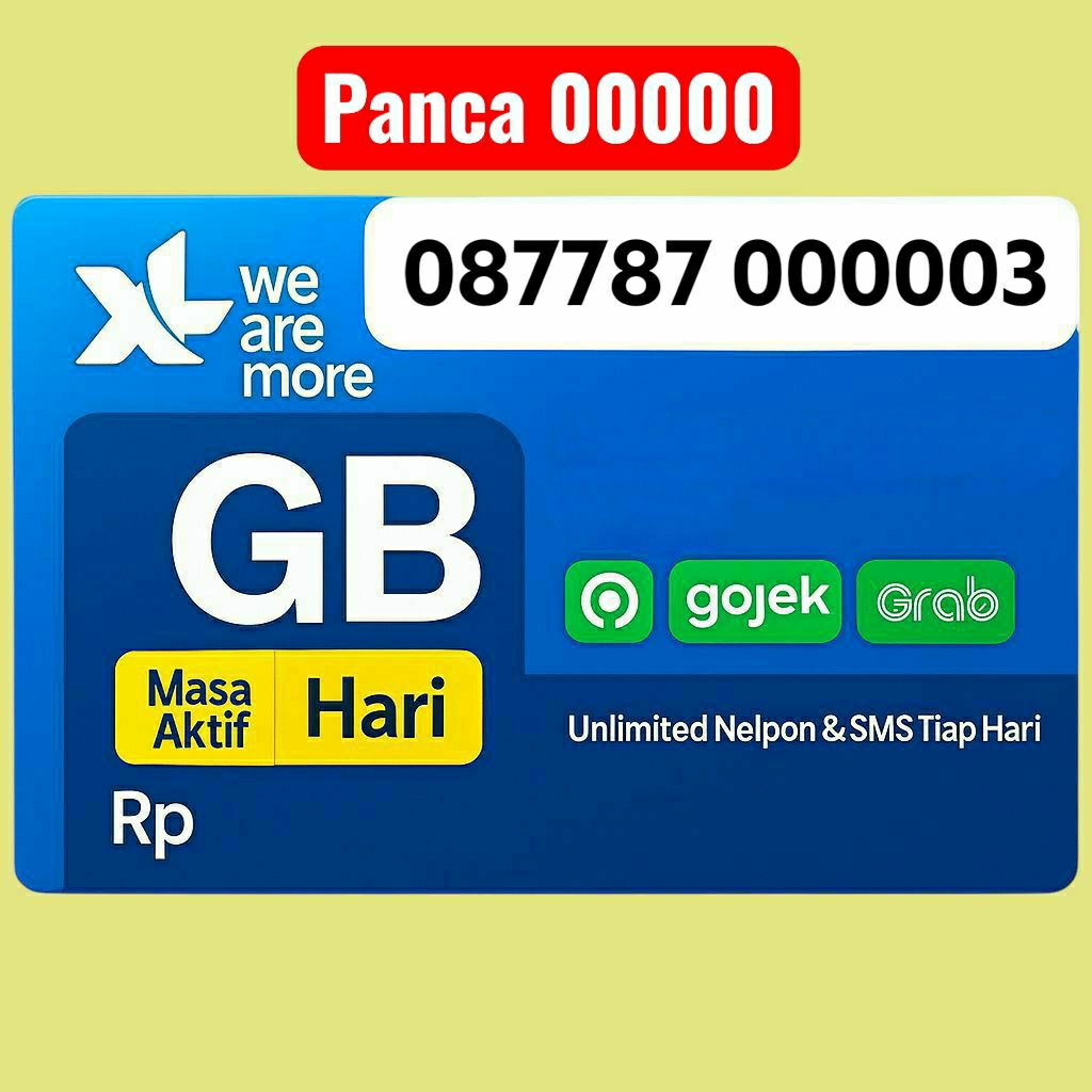 Kartu XL Nomor Cantik Panca NOL