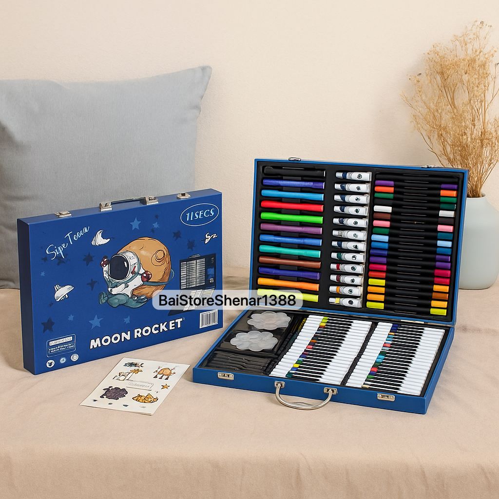 

Spidol Crayon Cat Air Pensil Warna Set Anak / Alat Lukis Anak Lengkap 113 Pcs / Cat Air Crayon Set