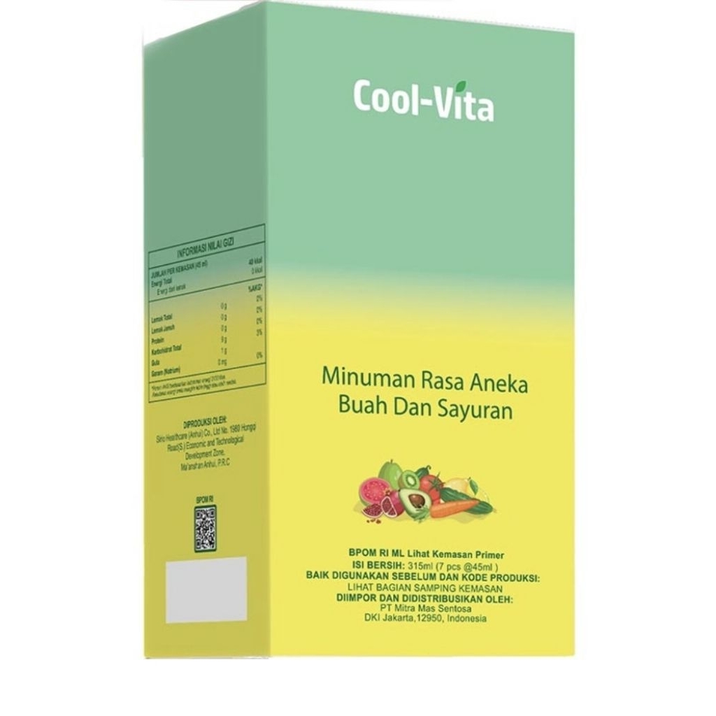 

Cool-Vita Minuman Rasa Aneka Buah Dan Sayuran Box (7 pcs @45ml)