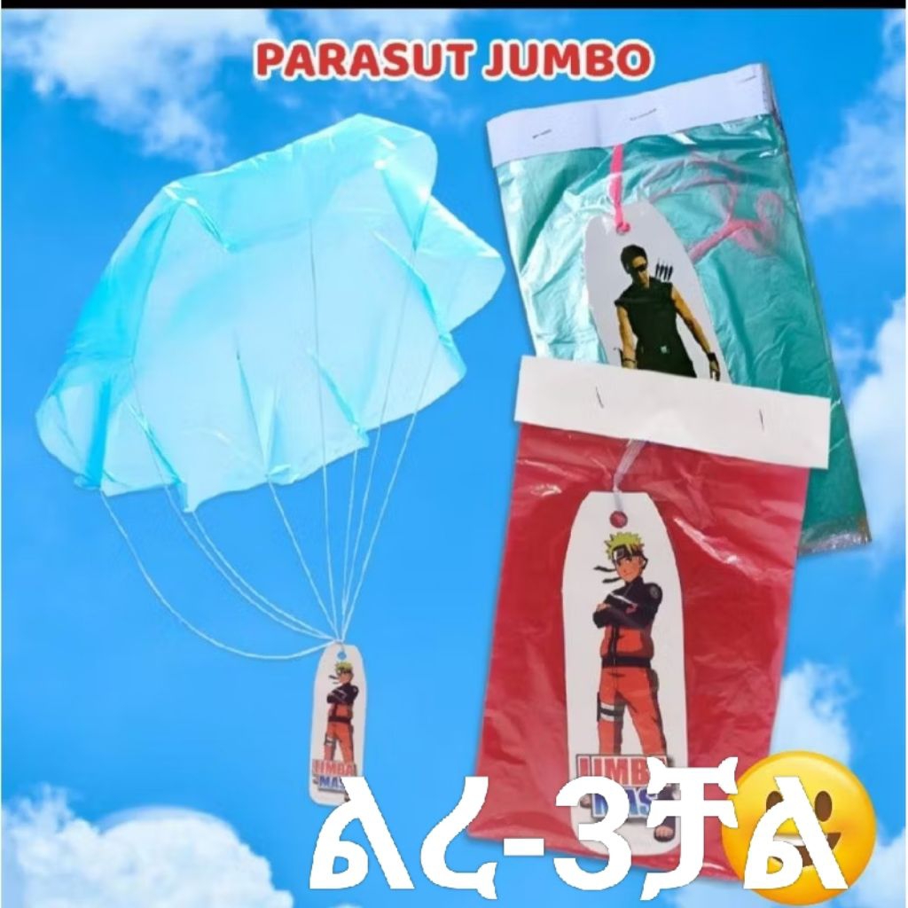 ISI 20 PCS PARASUT PARASIT TERJUN PAYUNG UKURAN JUMBO MAINAN ANAK